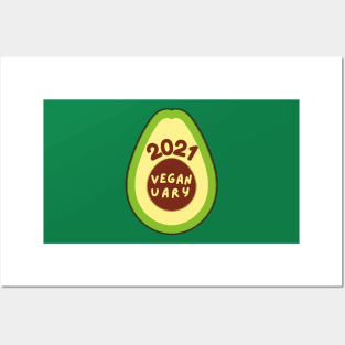 Veganuary avocado Posters and Art